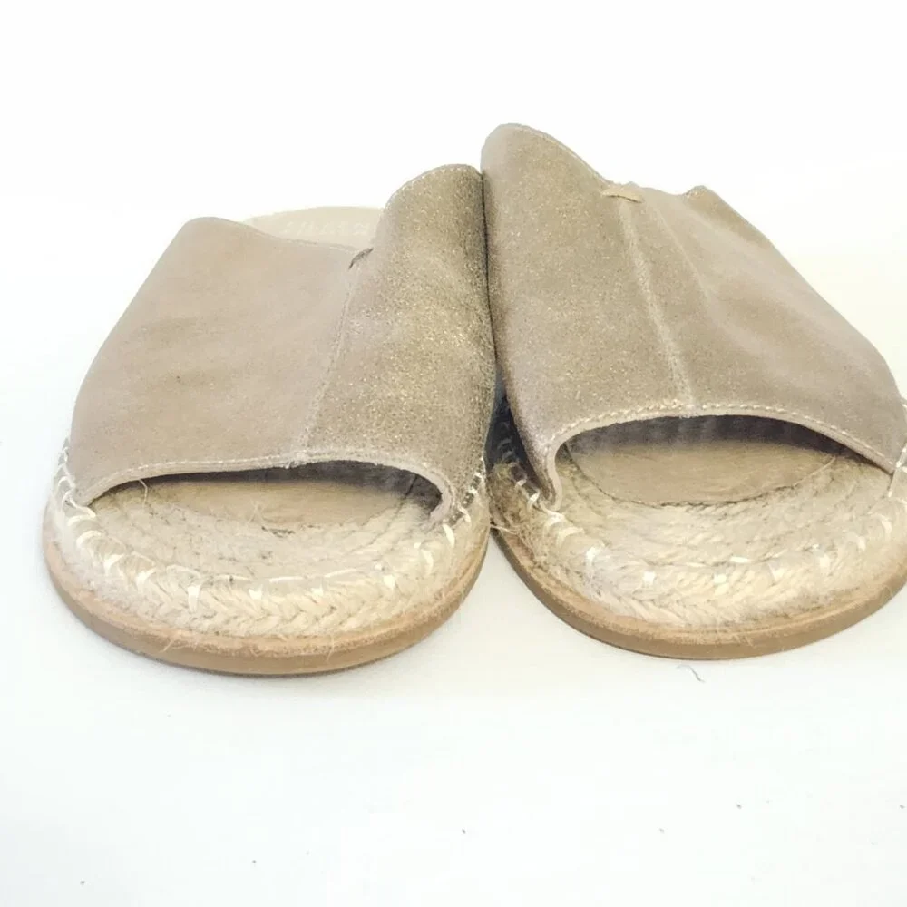 Eileen Fisher Milly Espadrille Sandals Gold Metallic 7